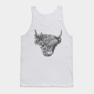 Floral bull Tank Top